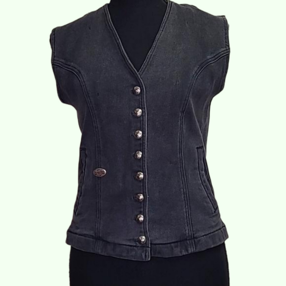 Harley Davidson rare vintage 96%cotton/4%spandex 90's vest. Sz XS.